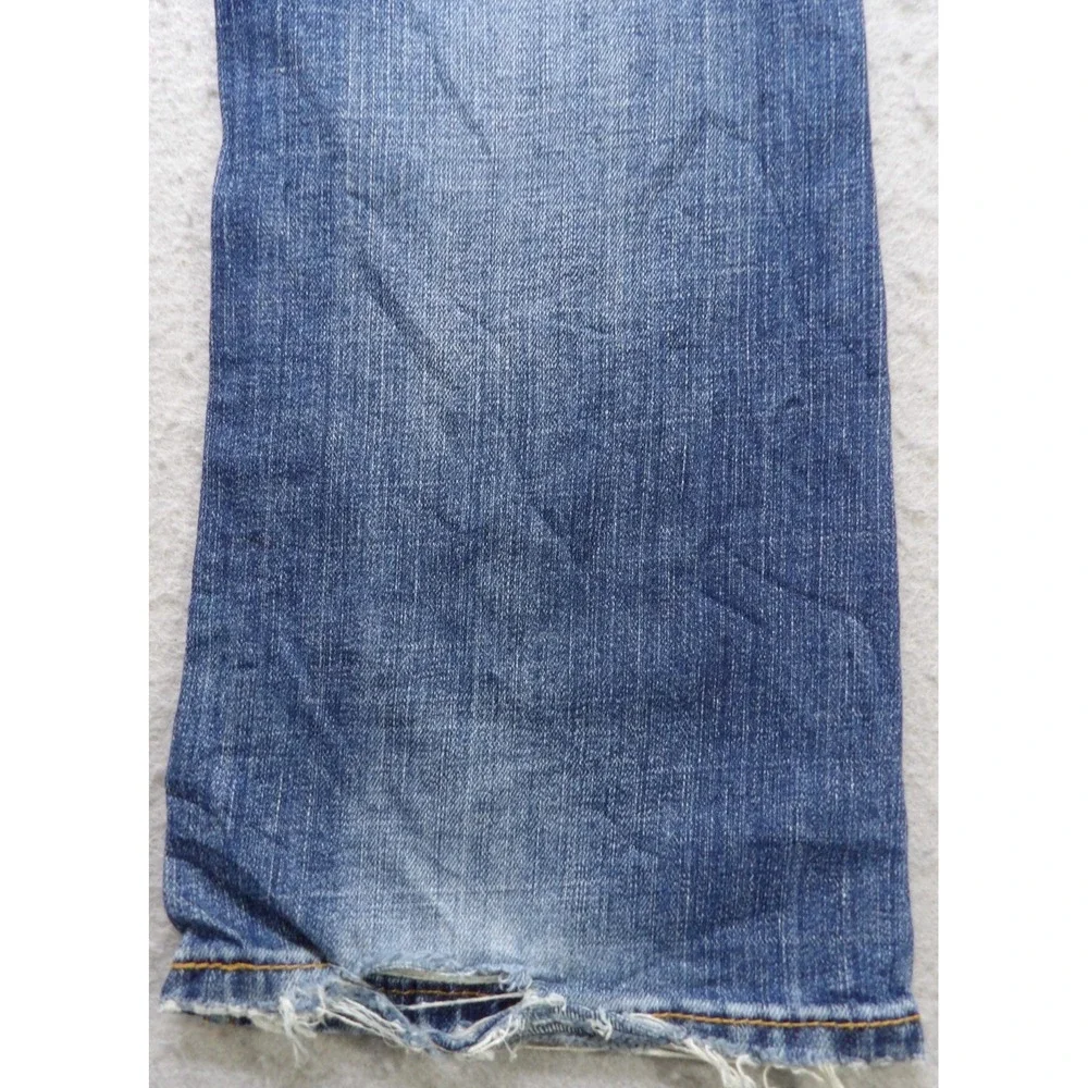 Levis 527 Men Slim Bootcut Jeans Blue Denim Pants W29xL30 Stretch Distressed Hem
